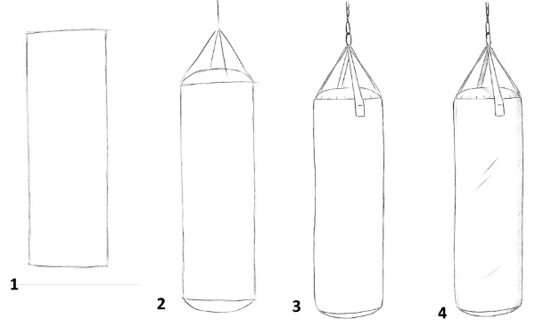 Guantoni da boxe, disegni a matita per bambini in bianco e nero, a colori