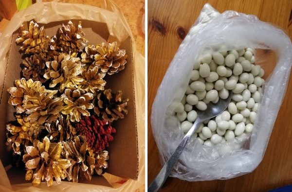 Sträuße aus Nüssen und Trockenfrüchten. DIY-Meisterkurse für Anfänger Schritt für Schritt