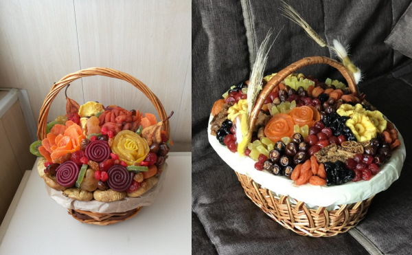 Sträuße aus Nüssen und Trockenfrüchten. DIY-Meisterkurse für Anfänger Schritt für Schritt