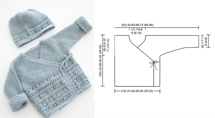 Gestrickte Bluse für Neugeborene 0-1-2-3-4-5-6 Monate. Schemata, Beschreibung für Anfänger