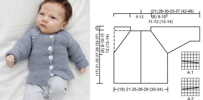 Gestrickte Bluse für Neugeborene 0-1-2-3-4-5-6 Monate. Schemata, Beschreibung für Anfänger