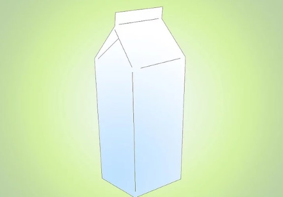 Vogelhäuschen aus einem Milch- oder Saftkarton. Zubereitung und Dekoration, Schritt-für-Schritt-Anleitung. Foto