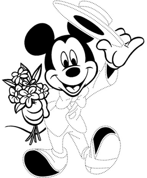 Mickey Mouse - Bleistiftzeichnung zum Nachzeichnen, Kinder, Anfänger