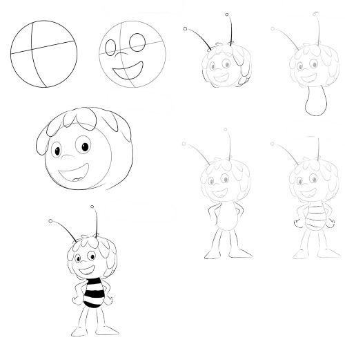 Bienenwabe. Zeichnen mit einem Grafikstift, Schablonen für Anfänger