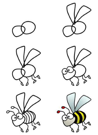 Bienenwabe. Zeichnen mit einem Grafikstift, Schablonen für Anfänger