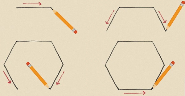 Bienenwabe. Zeichnen mit einem Grafikstift, Schablonen für Anfänger