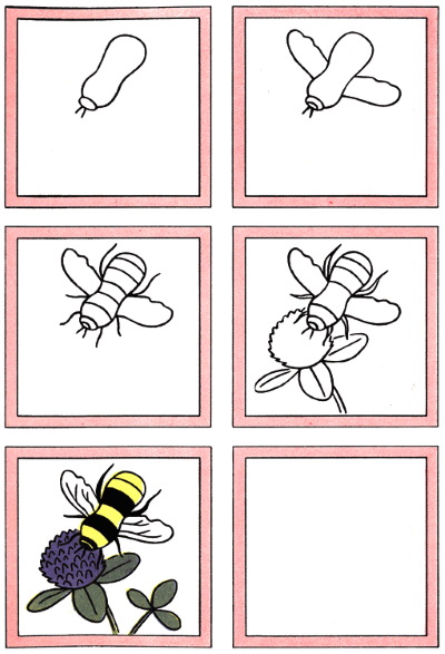 Bienenwabe. Zeichnen mit einem Grafikstift, Schablonen für Anfänger