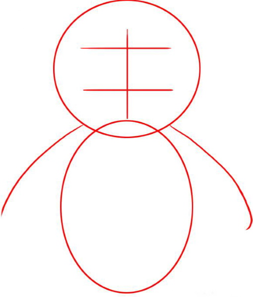 Pinguinzeichnung für Kinder mit Bleistift, Farben auf einem Stein, Eisscholle lustig, einfach in Farbe