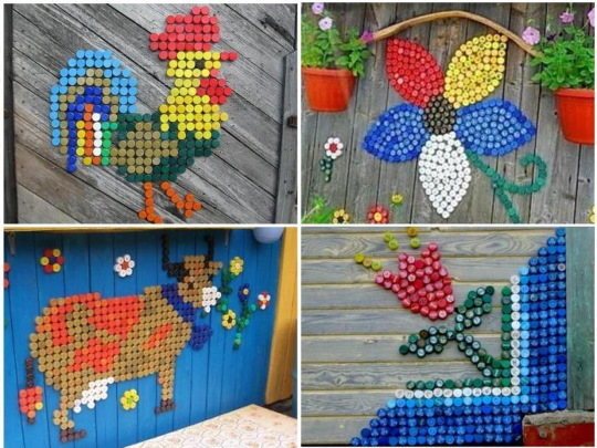 Basteln aus Plastikflaschenverschlüssen, Eimern, Sauerrahm. DIY-Schritt-für-Schritt-Diagramme