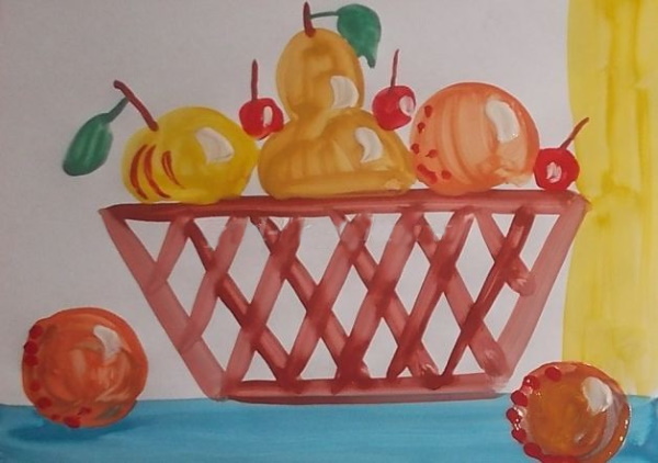 Zeichnungen von Obst und Gemüse zum Ausmalen, Buntstift- und Malskizzen