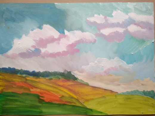 Gouache-Zeichnungen für Anfänger sind einfach und schön auf Papier: Landschaft, Stillleben, Blumen, Raum