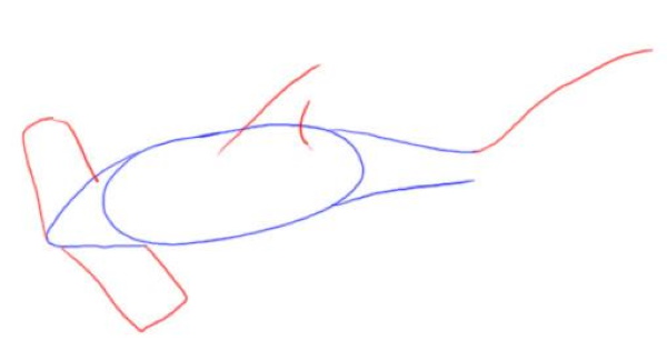 Zeichnung eines Hais für Kinder mit einem Bleistift zum Kopieren, Ausmalen im Meer, Wasser, Farbe mit offenem Mund, einem Lächeln