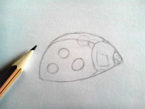 Marienkäferzeichnungen für Kinder mit Bleistift, Farbe auf Stein