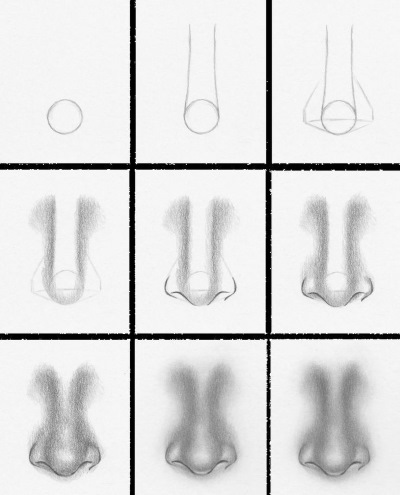 Zeichnen eines Mädchengesichts mit Bleistift zum schrittweisen Kopieren für Anfänger: im Profil mit geschlossenen Augen, Make-up, Brille