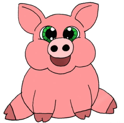 Zeichnungen eines Ferkels (Schweins) für Kinder Schritt für Schritt mit einem Bleistift
