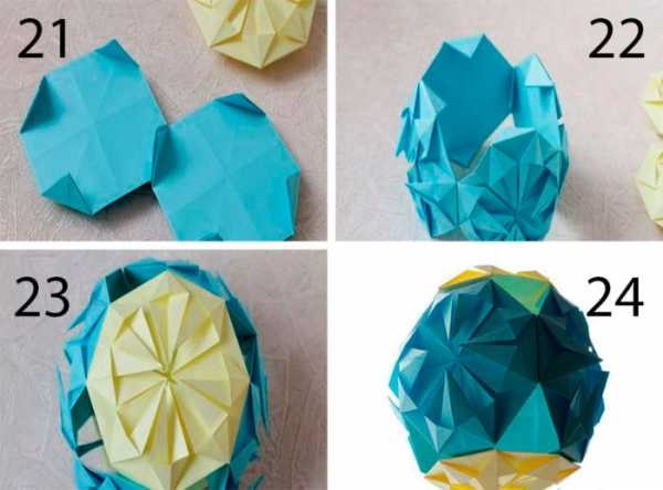 Kusudama-Kugeln aus Papier: Muster für Anfänger, einfach selbst machen