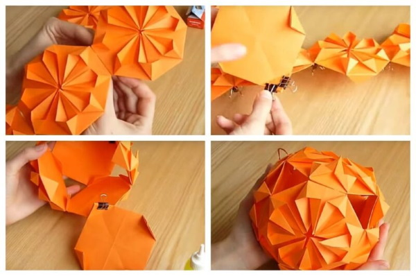 Kusudama-Kugeln aus Papier: Muster für Anfänger, einfach selbst machen