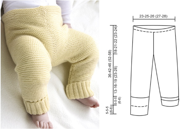 Gestrickte Hosen für Neugeborene 0-1-2-3-4-5-6 Monate. Schemata, Beschreibung für Anfänger