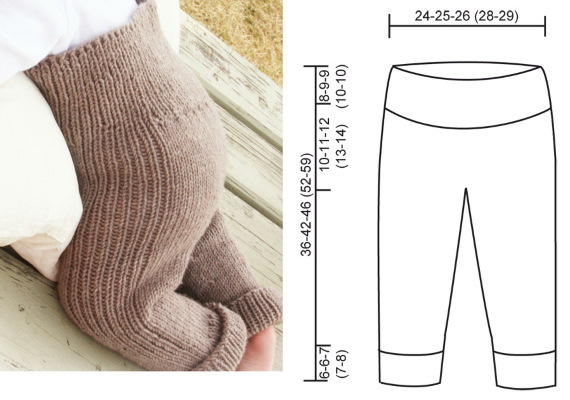 Gestrickte Hosen für Neugeborene 0-1-2-3-4-5-6 Monate. Schemata, Beschreibung für Anfänger