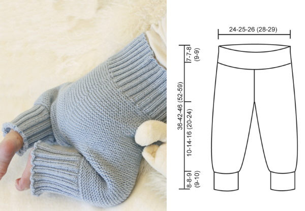 Gestrickte Hosen für Neugeborene 0-1-2-3-4-5-6 Monate. Schemata, Beschreibung für Anfänger