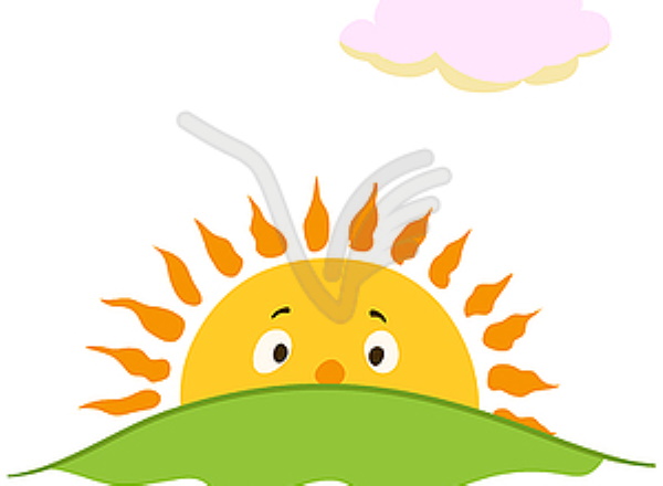 Sonne - Zeichnungen für Kinder mit Bleistift, Farben mit Strahlen, Lächeln, Gesicht, Sonnenuntergang, Sonnenaufgang