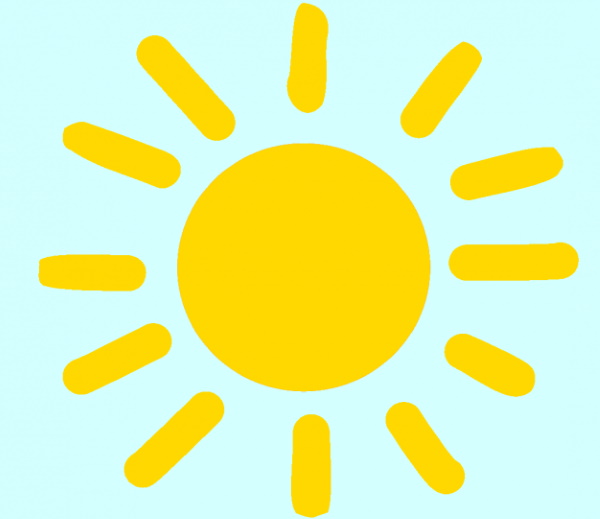 Sonne - Zeichnungen für Kinder mit Bleistift, Farben mit Strahlen, Lächeln, Gesicht, Sonnenuntergang, Sonnenaufgang