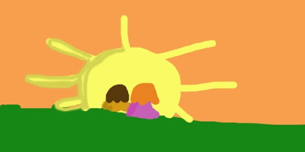 Sonne - Zeichnungen für Kinder mit Bleistift, Farben mit Strahlen, Lächeln, Gesicht, Sonnenuntergang, Sonnenaufgang