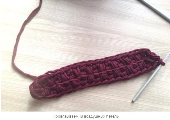 Stricken aus Strickgarn mit einer Häkelnadel. Körbe, Taschen, Hausschuhe Schritt für Schritt mit Fotos