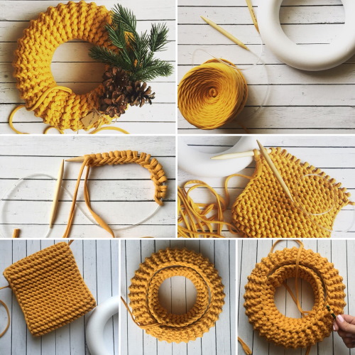 Stricken aus Strickgarn mit einer Häkelnadel. Körbe, Taschen, Hausschuhe Schritt für Schritt mit Fotos