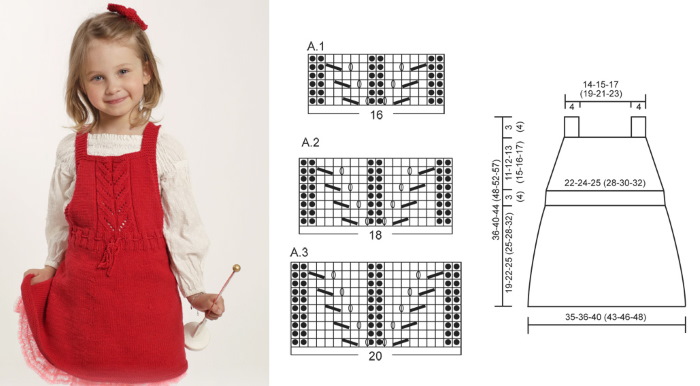 Wir stricken für Kinder mit Stricknadeln für Mädchen im Alter von 3-4 Jahren. Anleitungen, Diagramme mit Beschreibungen