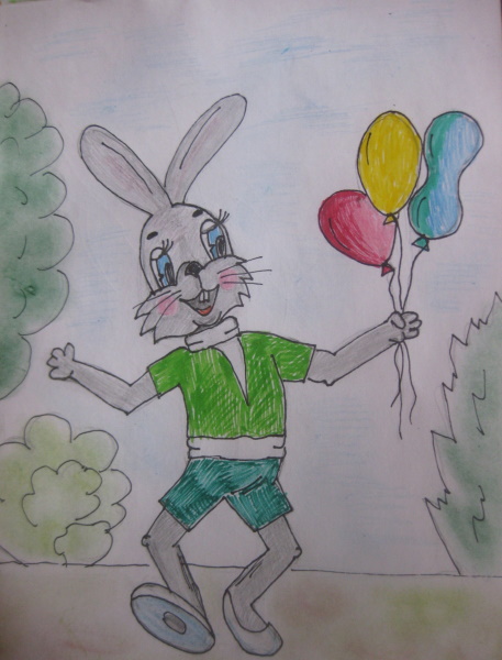 ציור ארנבת לילדים בעיפרון פשוט, צבעוני, שלב אחר שלב להעתקה