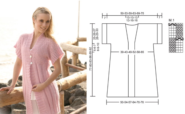 Mit Stricknadeln gestrickte Damenwesten. Schemata mit Beschreibung, Abmessungen, Anweisungen
