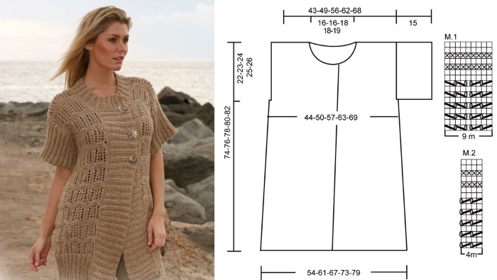 Mit Stricknadeln gestrickte Damenwesten. Schemata mit Beschreibung, Abmessungen, Anweisungen