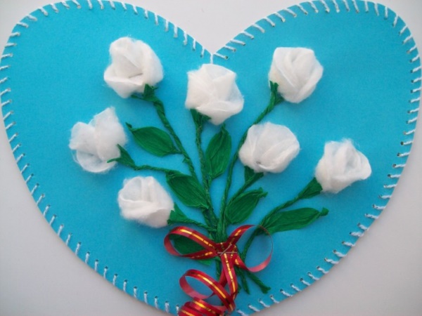 Applikationen aus Wattepads für Kinder zum Thema: Winter, Herbst, Blumen, Hase, Schneemann
