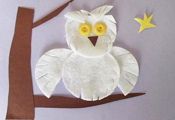 Applikationen aus Wattepads für Kinder zum Thema: Winter, Herbst, Blumen, Hase, Schneemann