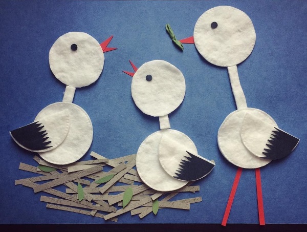 Applikationen aus Wattepads für Kinder zum Thema: Winter, Herbst, Blumen, Hase, Schneemann