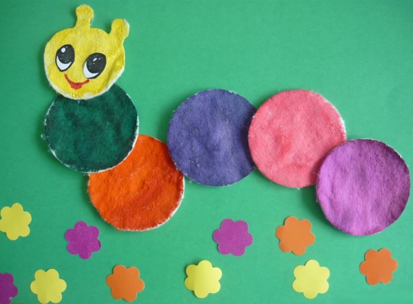Applikationen aus Wattepads für Kinder zum Thema: Winter, Herbst, Blumen, Hase, Schneemann