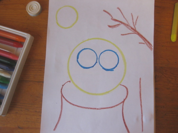 Kolobok-Zeichnung für Kinder mit Bleistift, Farben schwarz und weiß, Farbe, Färbung
