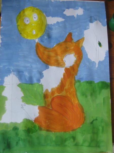 Kolobok-Zeichnung für Kinder mit Bleistift, Farben schwarz und weiß, Farbe, Färbung