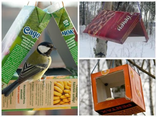 Vogelhäuschen aus Karton. So machen Sie es selbst, Fotos, Vorlagen