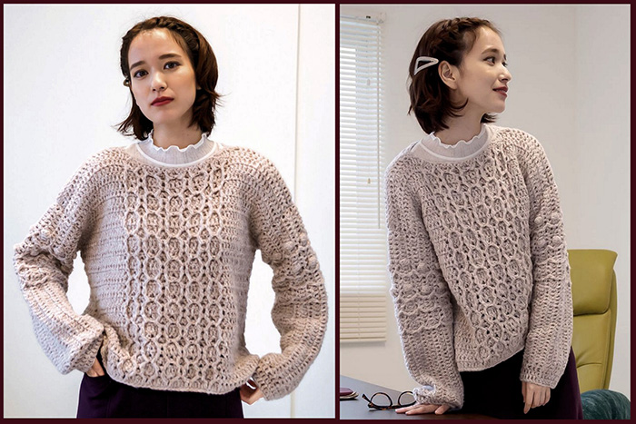Schöne Häkelmuster. Strickanleitung und Beschreibung für Pullover, Schal, Mütze, Strickjacke