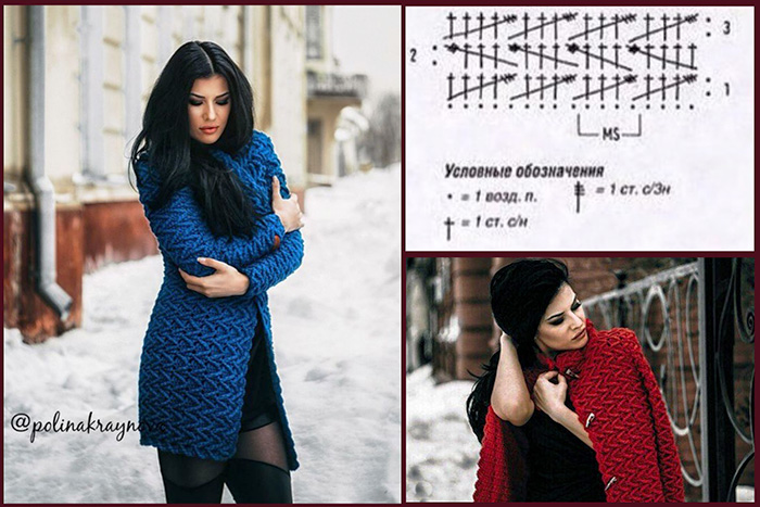 Schöne Häkelmuster. Strickanleitung und Beschreibung für Pullover, Schal, Mütze, Strickjacke