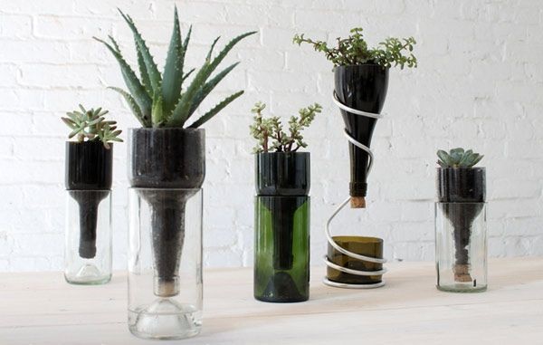 Creazioni fai da te con bottiglie di vetro per il giardino, la cucina e la casa estiva. Foto