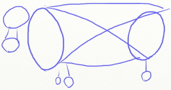 Zeichnung einer Kuh für Kinder mit einem Bleistift, Farben zum Ausmalen, Kopieren, lustig