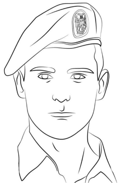 Zeichnen eines Soldaten mit Bleistift für Kinder Anfänger Schritt für Schritt einfach in voller Länge, Profil, mit einer Pistole, Maschinengewehr