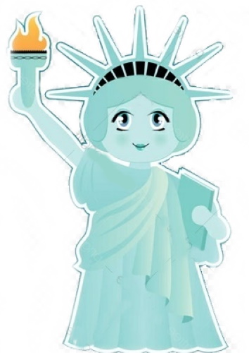 Zeichnung der Freiheitsstatue in den USA mit Bleistift für Kinder zum Nachzeichnen, Anfänger