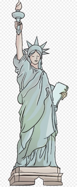 Zeichnung der Freiheitsstatue in den USA mit Bleistift für Kinder zum Nachzeichnen, Anfänger