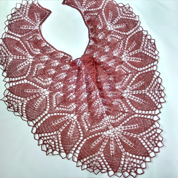 Gestrickter Haruni-Schal. Schnittmuster und Beschreibung für Anfänger, einfaches Modell mit doppelter Bordüre, Schnittmuster
