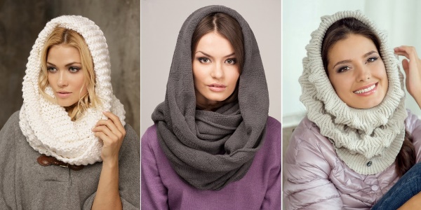 Mit Nadeln gestrickter Snood für Mädchen von 8–10 Jahren in ein oder zwei Runden. Schemata, Abmessungen, Beschreibung