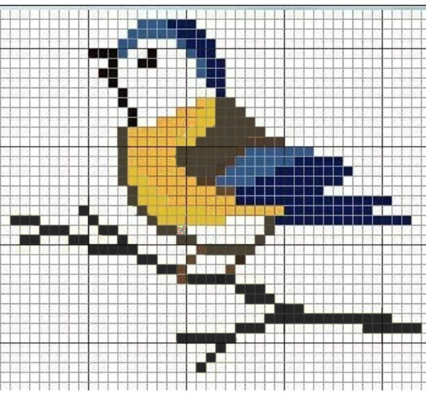 Kreuzstich. Schlafzimmermuster, kleine Blumen, Vögel für Anfänger
